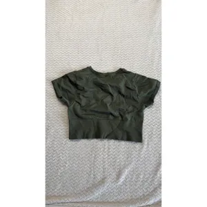 OFFLINE by Aerie Womens Seamless Short Sleeve Crop Top Olive Green Small thumbnail 3