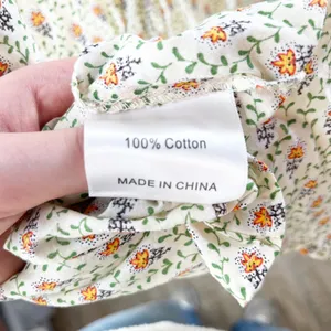 O.P.T Square Neck Short Puff Sleeve Floral Cotton Lined Midi Dress Cream Large thumbnail 3