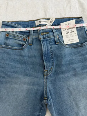 Madewell The Stretch Flare Crop Jeans High Rise Blue Size 25 NWT thumbnail 8
