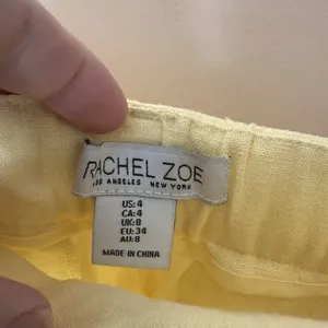 Linen Blend Rachel Zoe Pant Womens 4 Butter Yellow Spring Pastel Preppy 28 x 25 thumbnail 2