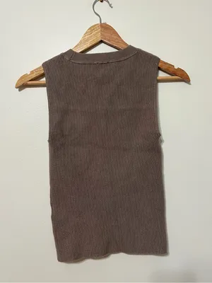 Abercrombie & Fitch Ribbed Sweater Tank Top Size XS Knit Brown Taupe Fall winter thumbnail 5