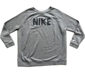 NIKE‎ Logo Crewneck Terry Sweatshirt Embroidered XL Gray Sweater Streetwear thumbnail 1