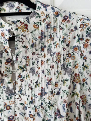 English Factory Floral Pintuck Smocked Mini Dress, Size M thumbnail 7