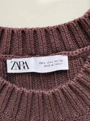 Zara Chocolate Brown Ribbed Sweater Vest Size Large thumbnail 4