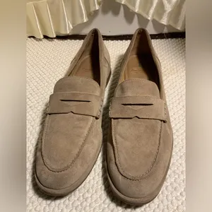 Sam Edelman Taupe Suede Penny Loafers thumbnail 2
