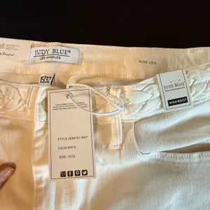 Judy Blue Wide Leg Jeans Size 15/32 White NWT Braided High Waist JB88781 WHT thumbnail 4