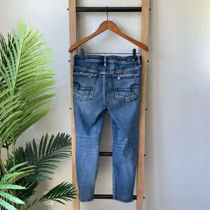 American Eagle Outfitters Distressed Medium Blue Jegging Crop Skinny Jeans thumbnail 6