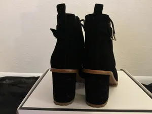White House Black Market Black Suede Boots-Size 8 thumbnail 4