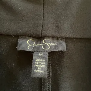 Jessica Simpson Moto Jacket Womens Medium Black Faux Leather Zip Up Casual thumbnail 2