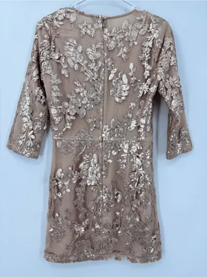 Lovers + Friends Blush Sequin Floral V-Neck Mini Dress thumbnail 5