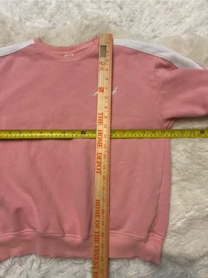 Victoria’s Secret light pink crewneck sweatshirt with white stripe woman’s small thumbnail 5