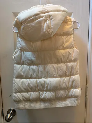 Merrell Women's Cream Quilted Hooded Puffer Vest with hood thumbnail 2