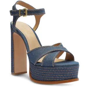 SCHUTZ Blue Denim Platform Sandals thumbnail 1