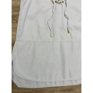Minimalist Linen Blend Womens Tunic Top Size M Light Blue Lace Up Sleeveless‎ thumbnail 7
