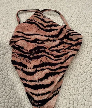 SheIn Animal Print Halter Top thumbnail 1