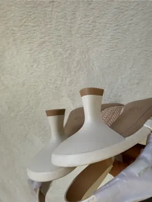 Target NWT A New Day Milan Raffia Slingback Heels Beige Cream Size 6.5 thumbnail 5