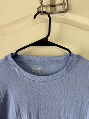 247 Light Blue Long Sleeve Crewneck Tee / AA79 thumbnail 2