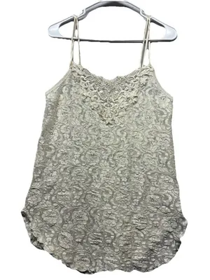 Vintage Y2K Cinema Etoile Lace Camisole Tank Cream Layering Coquette Fairy thumbnail 1