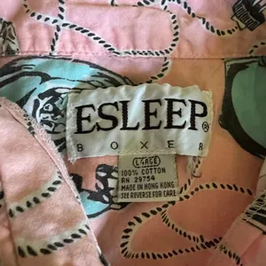 Vintage Esleep Boxers Light Pink Pajama Set Size Large thumbnail 4
