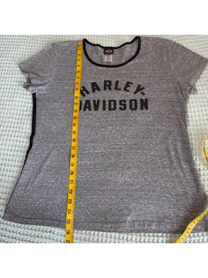 Harley Davidson Tee Shirt Womens XL Extra Large Gray Big Barn Des Moines Biker thumbnail 9
