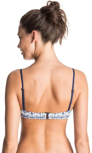 Roxy NWT  Visual Touch Bandeau bikini top- Large Blue thumbnail 2