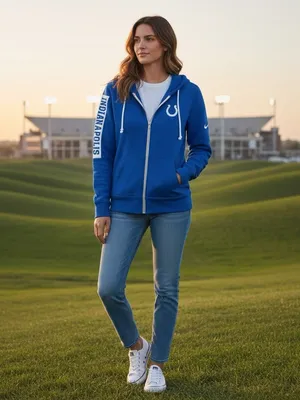 Nike NFL Indianapolis Colts Dri-FIT Full Zip Hoodie Blue Women’s XS Athletic EUC thumbnail 3