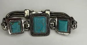 Source Unknown Southwestern multi-strand link turquoise bracelet thumbnail 1
