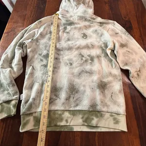 Feat Blanket Hoodie Sage Green‎ Tie Dye Fleece Sweatshirt Womens Medium thumbnail 8