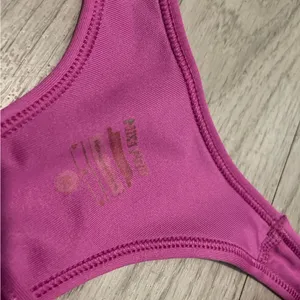 Nike Women's Magenta Sports Bra with Lime Logo thumbnail 2