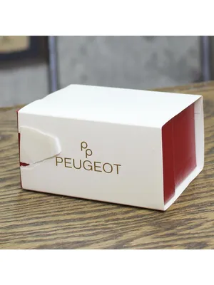 Peugeot Watch with Bold Arabic Numerals and Leather Band Black / Silver Gray thumbnail 3