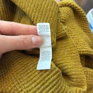 Aerie Waffle Knit Hoodie‎ in Mustard Yellow Size Medium thumbnail 5
