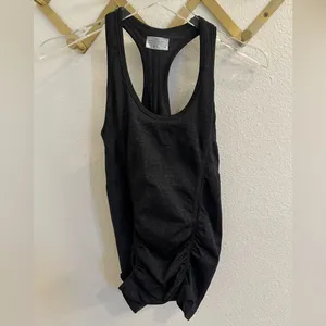 Athleta Fast Track Ruched Tank Top Racerback Dark Grey Running XS thumbnail 2