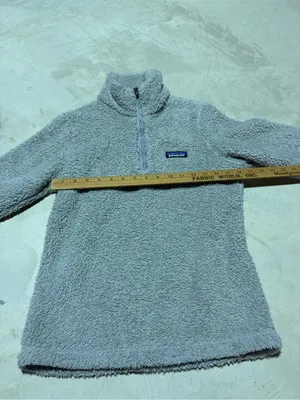 Patagonia Light Gray Quarter-Zip Pile Fleece Pullover XS thumbnail 6