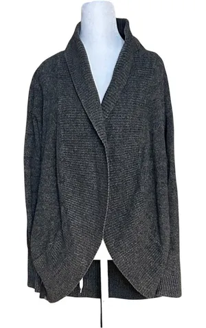 Barefoot Dreams‎ Medium Cardigan Dark Gray Open Front Pockets Long Sleeve thumbnail 1