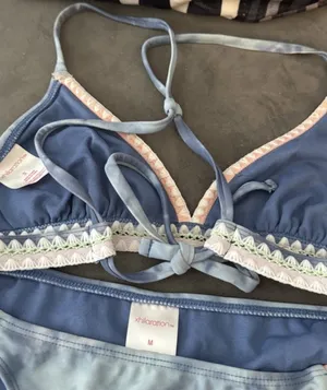 Xhilaration Light Blue Crochet Trim Tie-Dye Bikini Set thumbnail 10