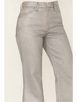 $149 Nwt Wrangler X Fender Women'S Metallic Wanderer Flare Jeans 31 thumbnail 3