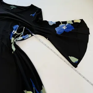 Ralph Lauren Blue Floral Bell‎ Sleeve Stretch Jersey Shift Dress Size 14 thumbnail 12