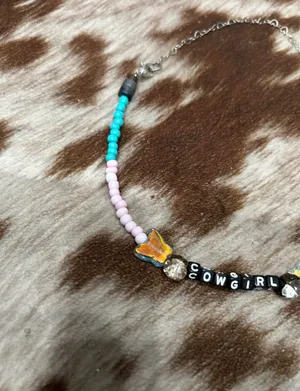 Necklace, choker style cowgirl, handmade brand new thumbnail 2