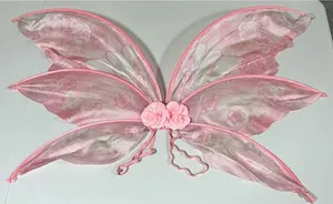 Dolls Kill Pink Roses Floral Coquette Fairy Butterfly Fae Fantasy Costume Cosplay Wings O/S 🎀 thumbnail 3