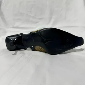 Vintage Prada Y2K Perforated Leather Slingback Kitten Heel 38.5 SINGLE SHOE thumbnail 8