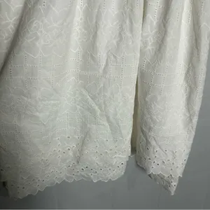 Madewell White Lace Trim Eyelet Midi Dress Sweetheart Neckline 100%‎ Cotton 2 thumbnail 6