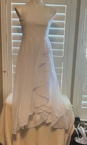 White Maxi Dress with Ruffle Detail thumbnail 1