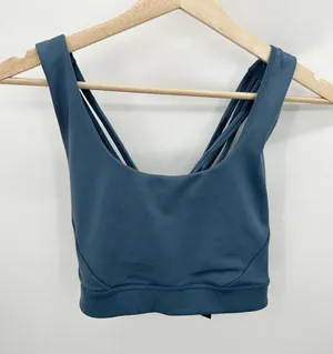 Victorias Secret ON POINT Blue‎ Strappy Sports Bra Womens Size Large L EY27 thumbnail 1