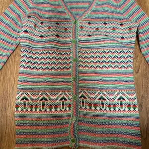 VTG Retro Knit‎ Cardigan Sweater USA Made Union Colorful Button Up Wool Womens S thumbnail 2