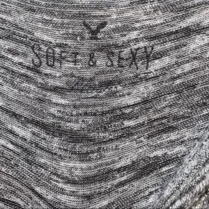 American Eagle Marled‎ Black & White Textured LS Top thumbnail 6
