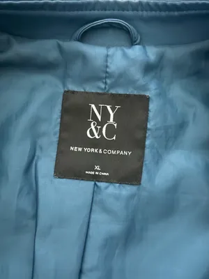 New York & Co. Deep Teal Zip Up Jacket thumbnail 5