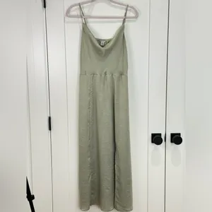 American Eagle Outfitters Satin Cowl Neck Midi Dress Sage Green Large Spring thumbnail 3