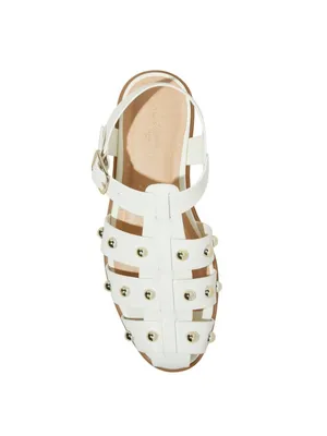 Universal Thread Womens Winnie Studded Fisherman Sandals White / Gold 8M thumbnail 12
