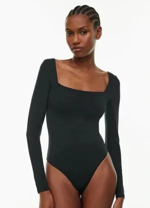 Aritzia Babaton Contour Square neck long sleeve black bodysuit size XS thumbnail 1