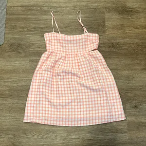 Pink Lily Peach Gingham Mini Dress thumbnail 3